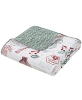 Videri Home Holiday Writing Reversible 3-Piece Quilt Set, Full/Queen