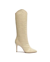 Schutz Women's Maryana Crocodile Embossed Knee High Stiletto Leather Boots