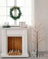 Puleo 4' Pre-Lit Flocked Artificial Twig Tree