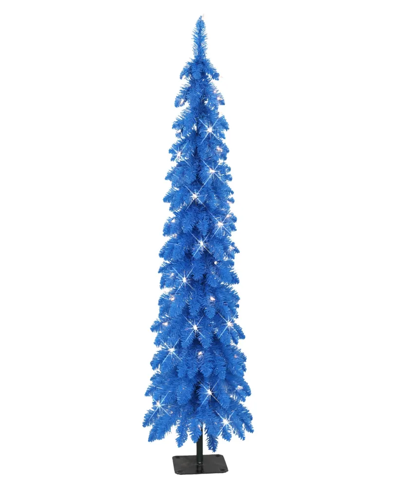 Puleo 4' Pre-Lit Artificial Alpine Pencil Tree