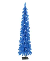 Puleo 4' Pre-Lit Artificial Alpine Pencil Tree