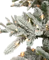 Puleo 7.5' Pre-Lit Flocked Fir Artificial Tree