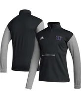 Men's adidas Black Washington Huskies Team Issue Aeroready Quarter-Zip Jacket