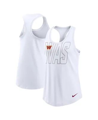 Women's Nike White Washington Commanders Tri-Blend Scoop Neck Racerback Tank Top