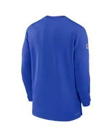 Men's Nike Royal Los Angeles Rams 2023 Sideline Performance Long Sleeve Quarter-Zip Top