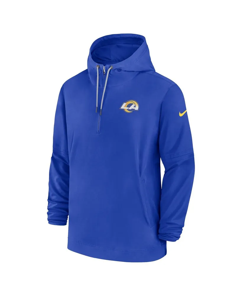 Men's Nike Royal Los Angeles Rams Sideline Quarter-Zip Hoodie