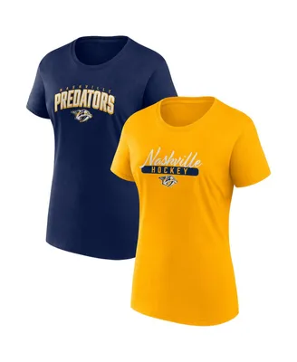 Women's Fanatics Gold, Navy Nashville Predators Two-Pack Fan T-shirt Set