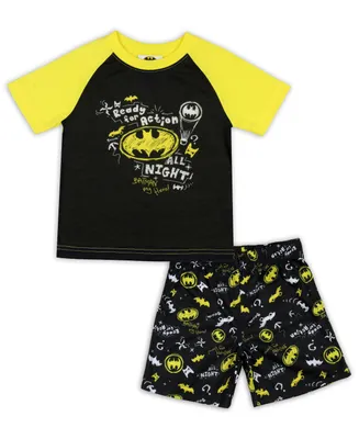 Dc Comics Toddler Boys' Batman Pajamas Ready For Action Kids 2 Piece Pajama Set