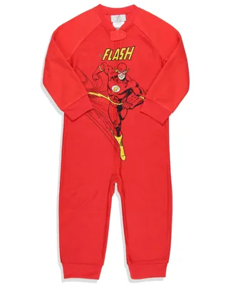 Dc Toddler Boys' Classic The Flash Union Suit Kids Footless Pajama Costume