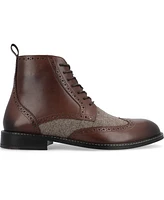 Thomas & Vine Men's Jarett Wide Width Tru Comfort Foam Lace-Up Wingtip Ankle Boots