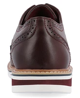 Vance Co. Men's Warrick Wide Width Tru Comfort Foam Wingtip Lace-Up Derby Dress Shoes