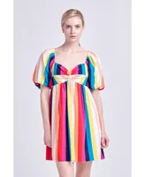 English Factory Women's Multi Color Stripe Mini Dress