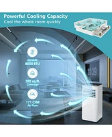 Costway Btu Portable Air Conditioner 3-in-1 Air Cooler with Fan Dehum Sleep Mode