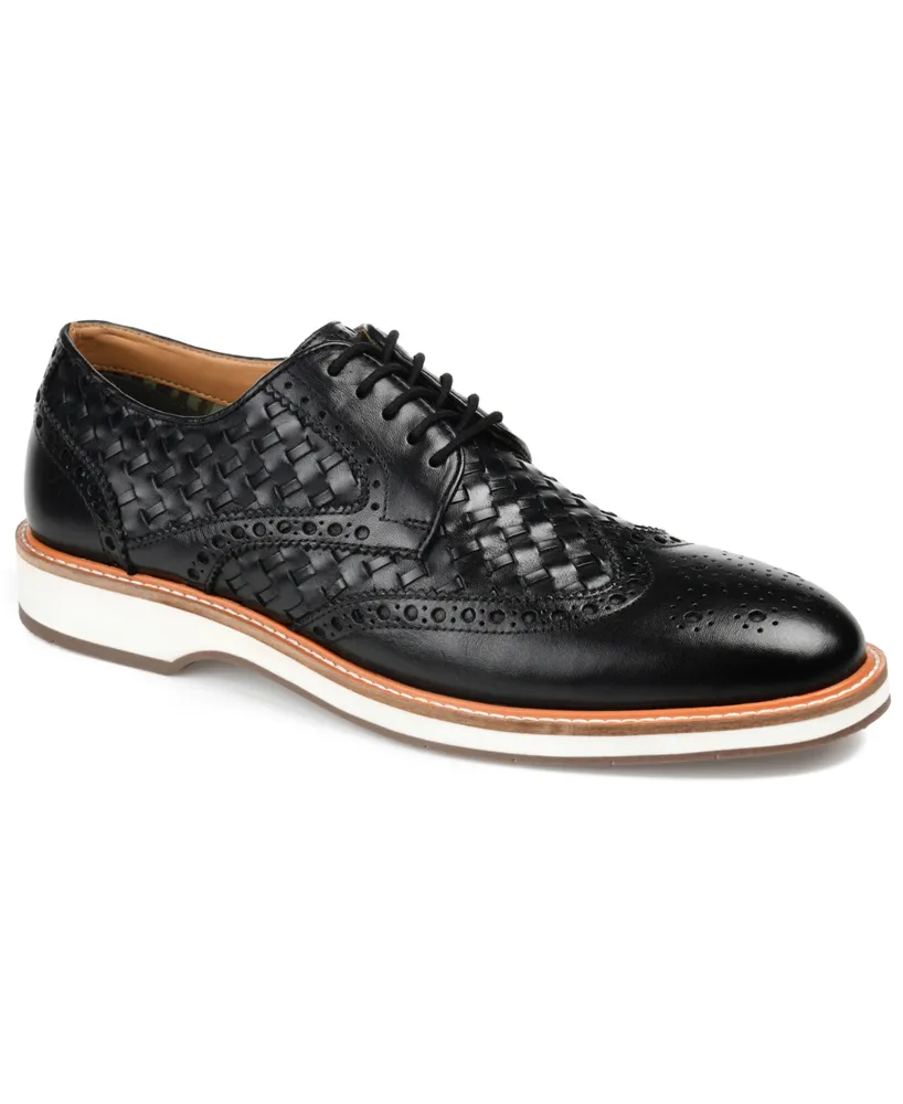 Thomas & Vine Men's Radcliff Wide Width Tru Comfort Foam Lace-Up Woven Wingtip Derby Shoes