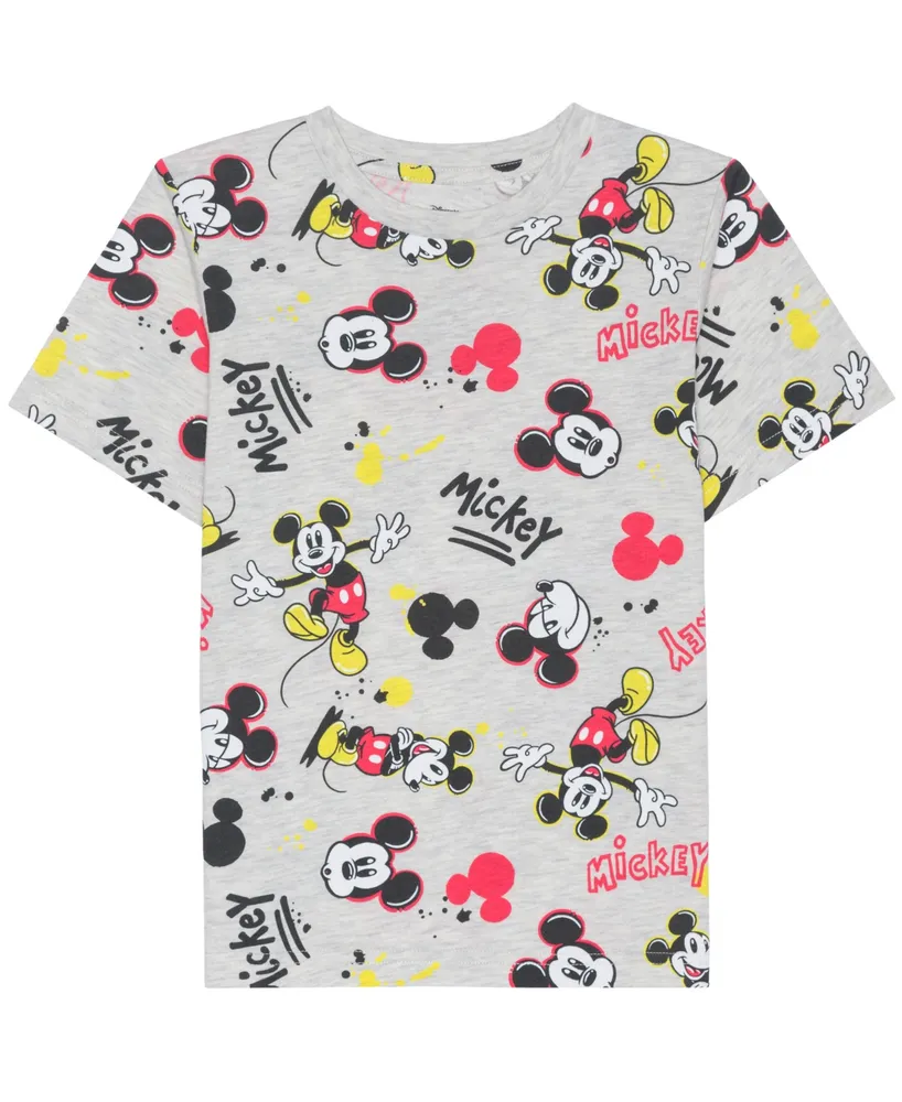 Hybrid Little Boys Mickey Mouse All Over Print Short Sleeves T-shirt