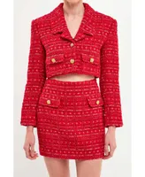 endless rose Women's Cropped Tweed Jacket