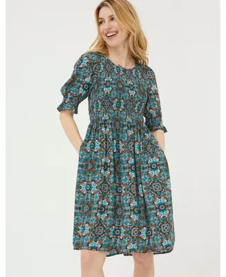 FatFace Women's Pacey Mirrored Floral Dress