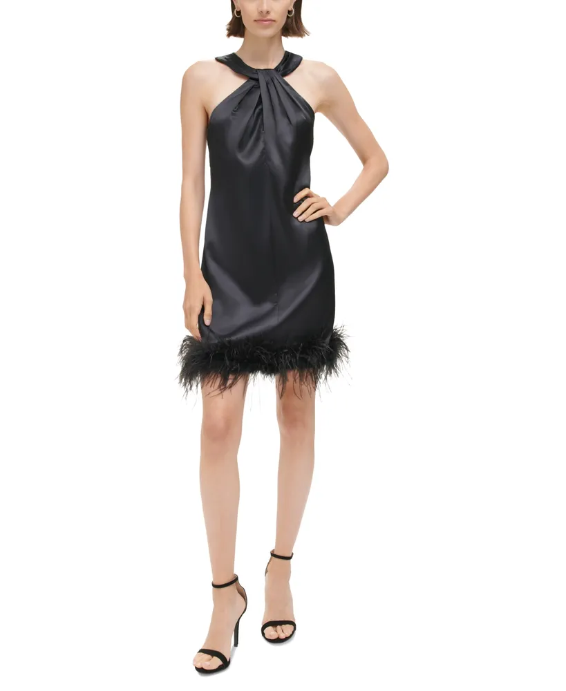 Eliza J Women's Sequin Blouson-Sleeve Boat-Neck Dress - Macy's
