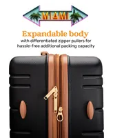 Miami CarryOn Brickell 3 Piece Expandable Retro Spinner Luggage Set