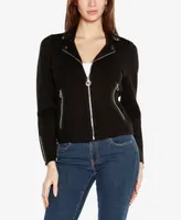 Belldini Black Label Women's Motorcycle Sweater Jacket