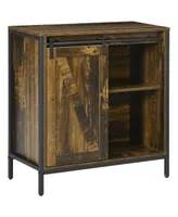 Homcom Buffet Cabinet Farmhouse Sideboard w/ Adjustable Shelf Rustic Brown