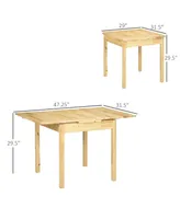 Homcom Folding Dining Table with Drop Leaf, Natural