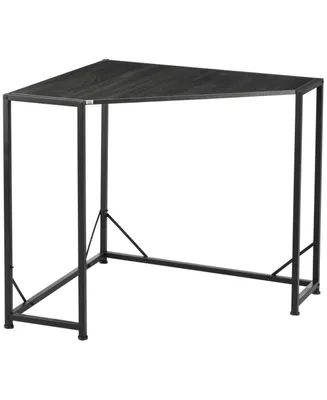Homcom Small Corner Desk Triangle Vanity Table Computer Desk Gray