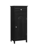 Costway Bathroom Floor Cabinet Wooden Storage Organizer Free-Standing w/ Drawer & Shelf