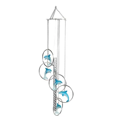 24" Long 5-Ring Polyresin Dolphin Wind Chime