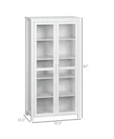 Homcom Kitchen Cupboard, 5-tier Storage Cabinet with Adjustable Shelves, White