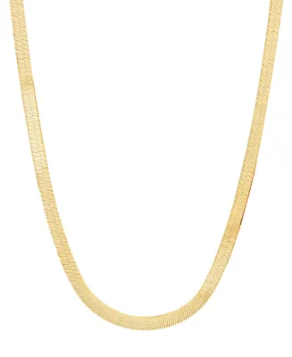 Polished & Beveled Herringbone Link 22" Chain Necklace 18k Gold-Plated Sterling Silver & Sterling