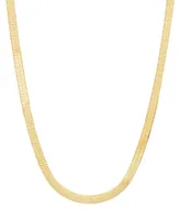Polished & Beveled Herringbone Link 22" Chain Necklace 18k Gold-Plated Sterling Silver & Sterling