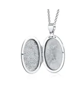 Bling Jewelry Embossed Sunflower Photo Oval Lockets For Women That Hold Pictures Sterling Silver Locket Necklace