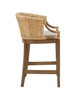 Martha Stewart Collection Playa 25" High Handcrafted Rattan Counter Stool