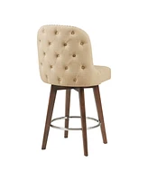 Madison Park Kobe 25.5" Upholstered Counter Stool with Swivel Seat