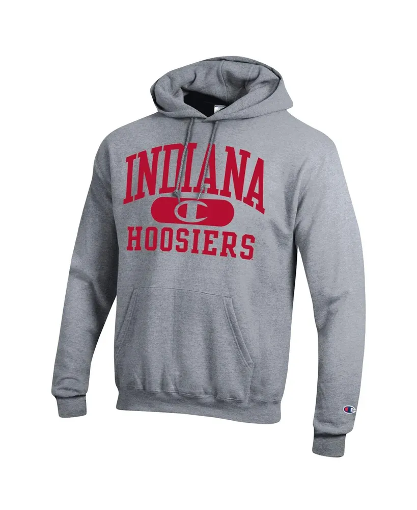 Men's Champion Heather Gray Indiana Hoosiers Arch Pill Pullover Hoodie
