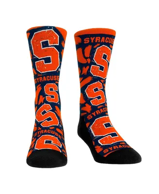 Men's and Women's Rock 'Em Socks Syracuse Orange Allover Logo and Paint Crew Socks