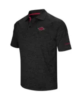 Men's Colosseum Black Arkansas Razorbacks Down Swing Polo Shirt