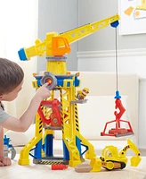 Rubble & Crew, Bark Yard Crane Tower Playset with Rubble Action Figure, Toy Bulldozer Kinetic Build-It Play Sand, Kids Toys for Boys Girls 3 Plus