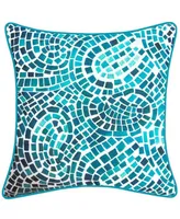 Nybg Indoor, Outdoor Mosaic Tile Embroidered Decorative Pillow, 20" x 20"