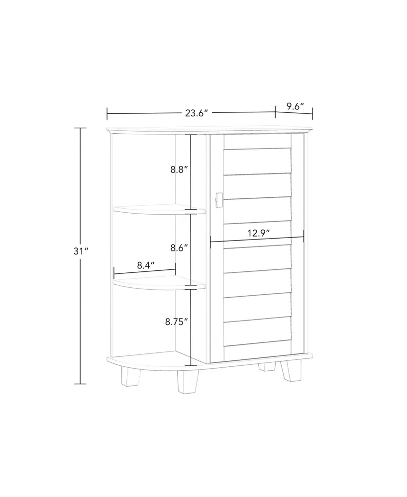 RiverRidge Home 36.63" Single Door Floor Cabinet with Side Shelves