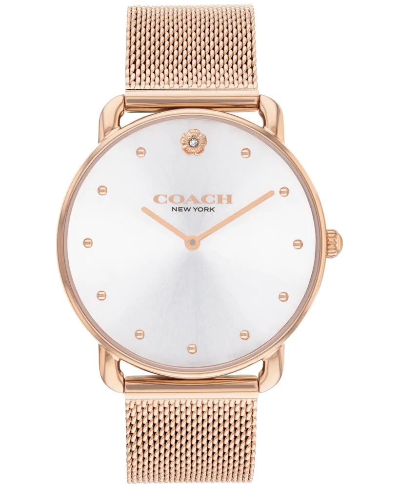 Coach Women's Elliot Rose Gold-Tone Stainless Steel Mesh Bracelet Watch 36mm