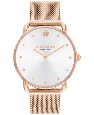 Coach Women's Elliot Rose Gold-Tone Stainless Steel Mesh Bracelet Watch 36mm