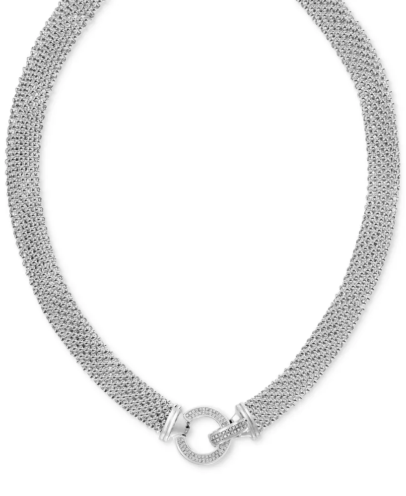 Diamond Circle Mesh Link 18" Collar Necklace (5/8 ct. t.w.)