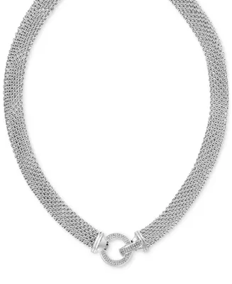 Diamond Circle Mesh Link 18" Collar Necklace (5/8 ct. t.w.)
