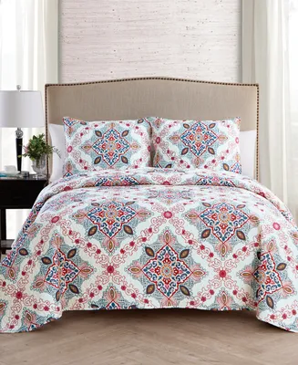 Vcny Home Wyndham 3-Pc. Full/Queen Medallion Quilt Set