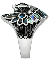 Blackjack Men's Abalone Chief Ring in Stainless Steel