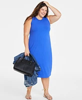 On 34th Trendy Plus Rib-Knit Midi Tank Dress, Created for Macy's