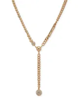 Karl Lagerfeld Paris Women's Gold-Tone Lariat Necklace, 18"+ 3" extender