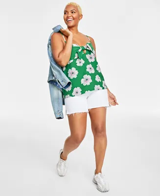 On 34th Women's Floral-Print Keyhole Bow Tank, Created for Macy's